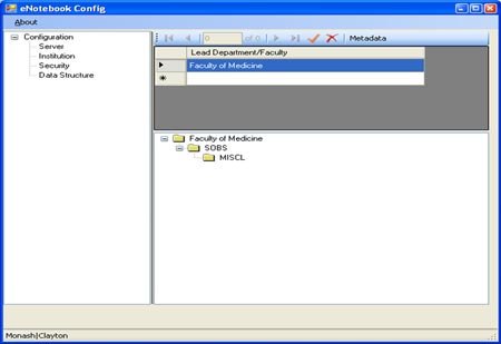 Screen capture from the eNotebook software